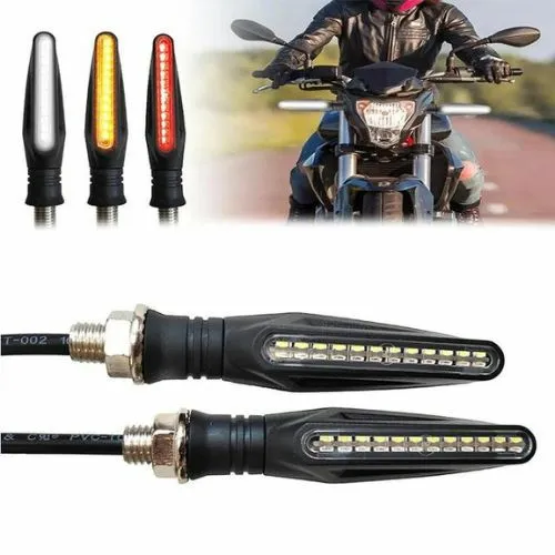 ৳ 299 2Pcs Universal turn signals led light flow indicators for  Motorcycle